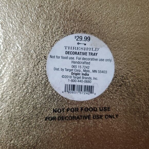 Gold Tone Metal Decorative Home Decor Wall Hanging Art Oval Platter Threshold - Picture 3 of 16